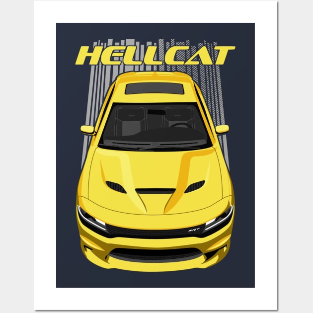 Charger Hellcat - Yellow Wall Art by V8social